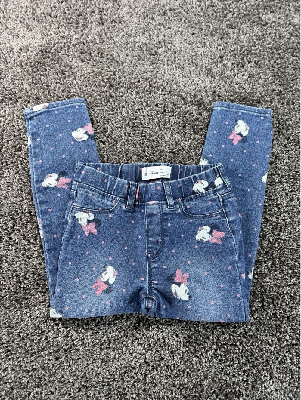 Baby Gap Disney Girls High Stretch Jeggings Size 5 Years Minnie Mouse